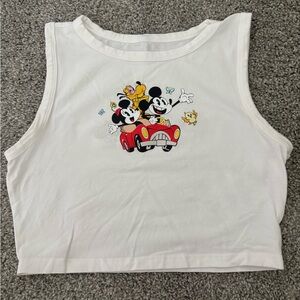 White Mickey Mouse cropped tank medium Minnie and Mickey’s Runaway Railway